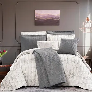 سرویس روتختی مدل پتینه مخمل دو نفره 9 تکه