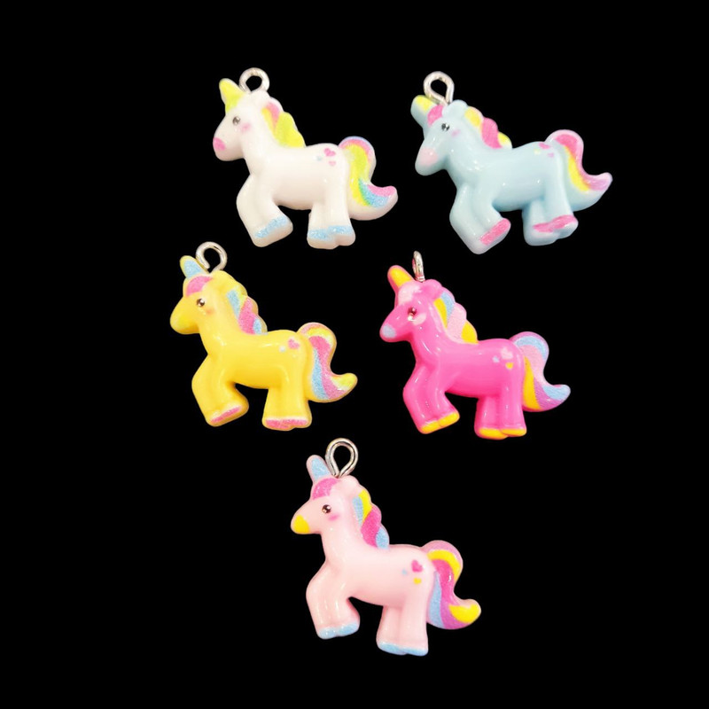 آویز گردنبند بچگانه مدل اسب تک شاخ عروسکی کد YO11 بسته 5 عددی