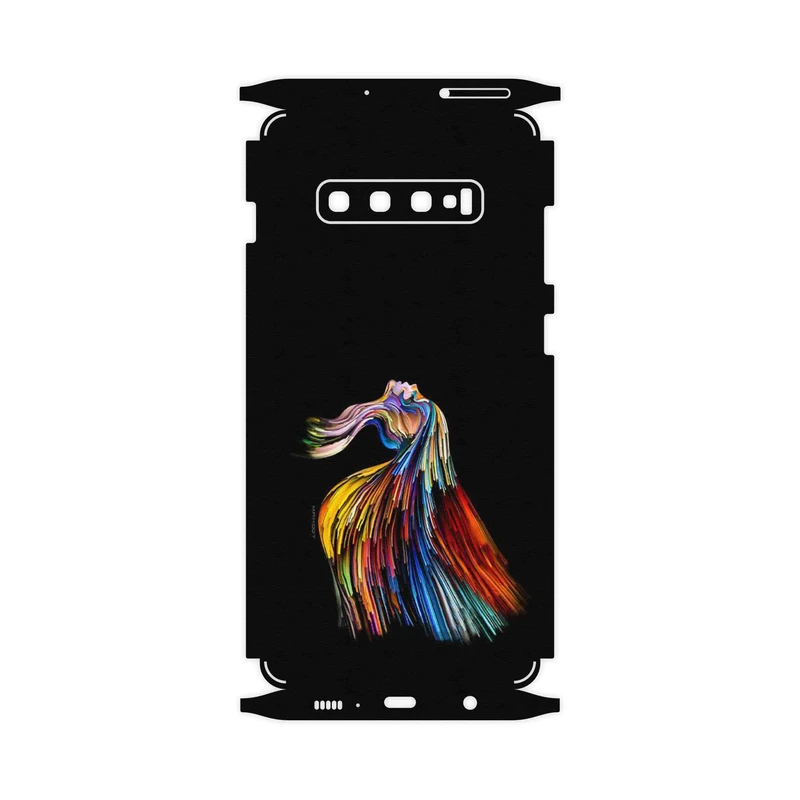 برچسب پوششی ماهوت مدل Rainbow Hair Digital Art-FullSkin مناسب برای گوشی موبایل سامسونگ Galaxy S10 Plus
