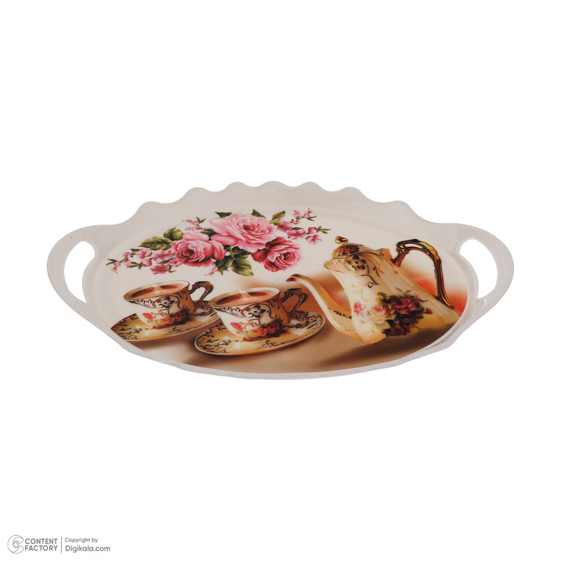 سینی مدل گل و چای کد LARGE