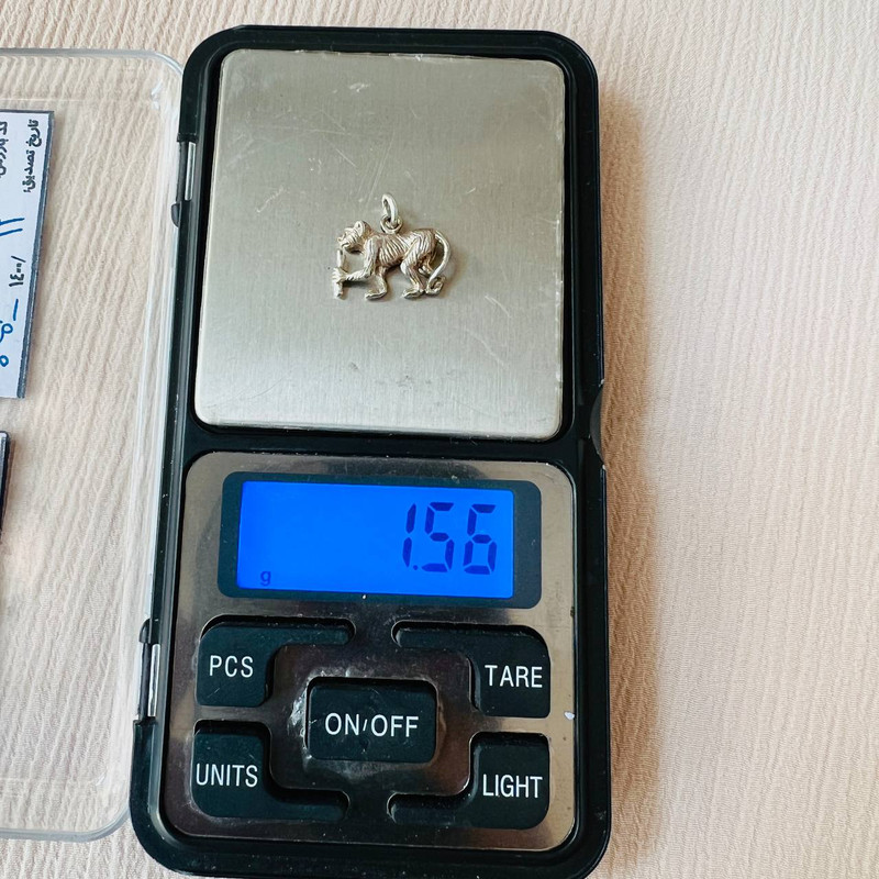 آویز گردنبند نقره مدل میمون موز دار