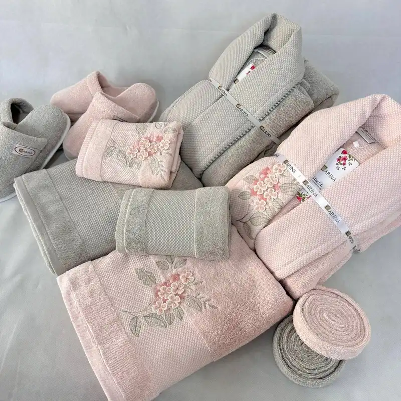 سرویس حوله کارینا مدل گلدیونا کد 02 مجموعه 8 عددی