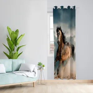 پرده طرح اسب مدل مخمل پانچی کد  L 210 Z سایز 140x200 سانتی متر