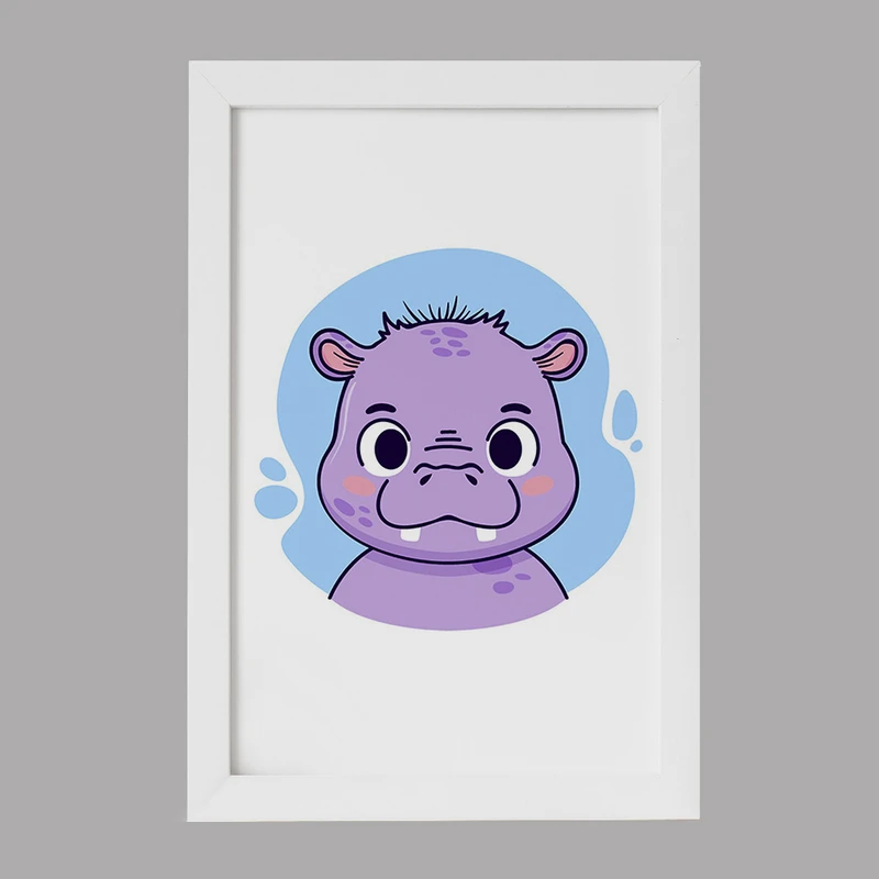 تابلو خندالو مدل اسب آبی حیوانات بامزه کد 37144