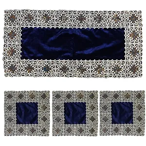 ست 4 تکه رومیزی ترمه مدل یلدا کد SRMH4-4