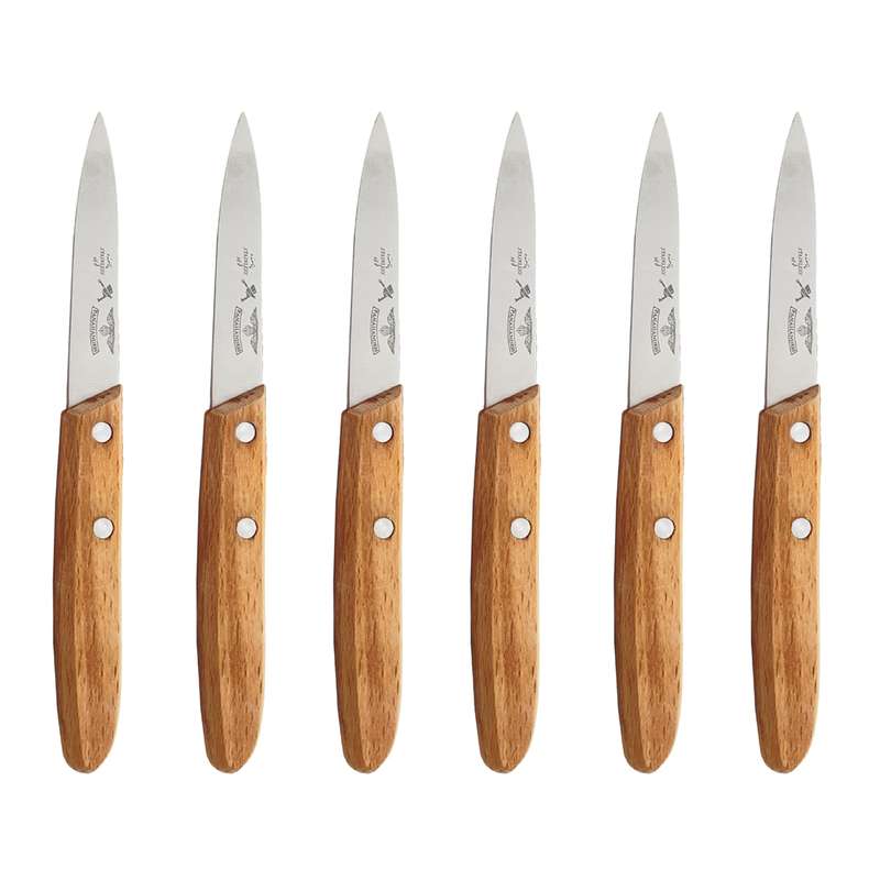چاقو پناهنده مدل دم دستی چوبی سایز 3 بسته 6 عددی
