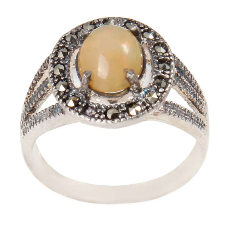 انگشتر نقره زنانه بازرگانی میلادی مدل سنگ اوپال کدAW_517