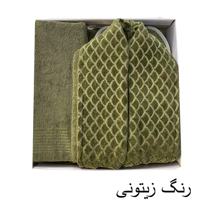 سرویس حوله پالتویی 3 تکه پودیران بافت مدل violett سایز 125