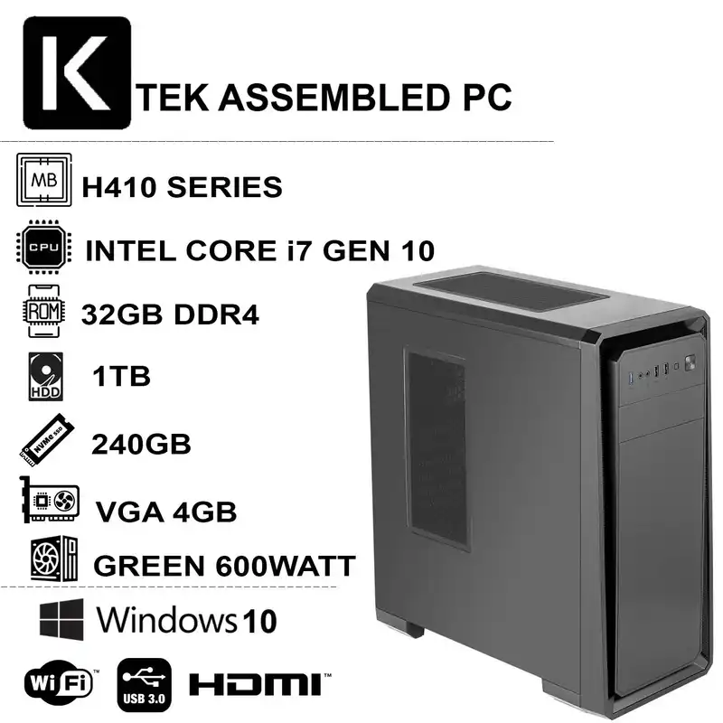 کامپیوتر دسکتاپ مدل KTEK GEN10-i7321S2 VGA4GB