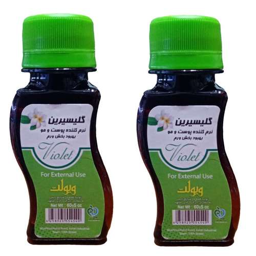 روغن بدن وییولت مدل گلیسیرین شقایق حجم 60 میلی لیتر بسته 2 عددی