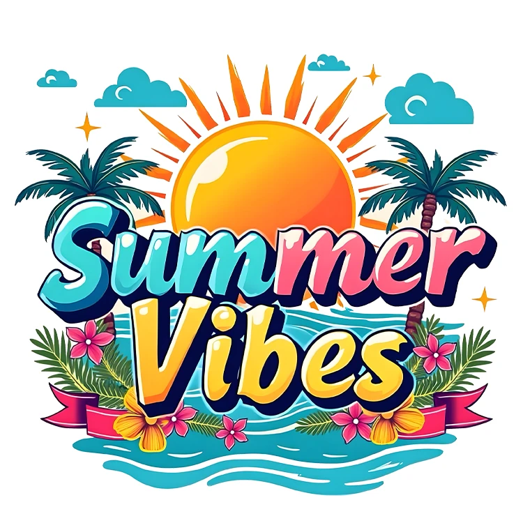 استیکر پارچه و لباس پاد آفرین مدل ساحل تابستانی کد S6105