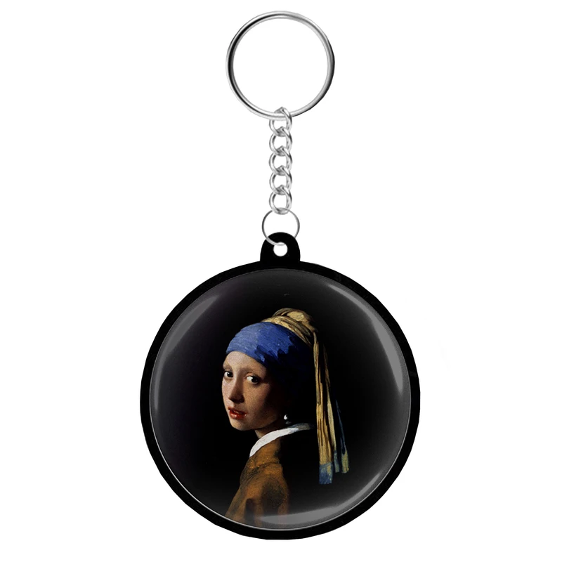 جاکلیدی مدل دوطرفه طرح نقاشی دختری با گوشواره مروارید از فرمیر کد s15152