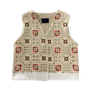 جلیقه زنانه مدل تافته شکوفه های درخشان