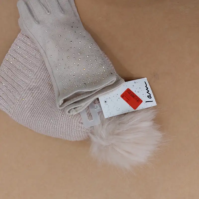 ست کلاه و دستکش  بافتنی زنانه آی ام مدل 6600