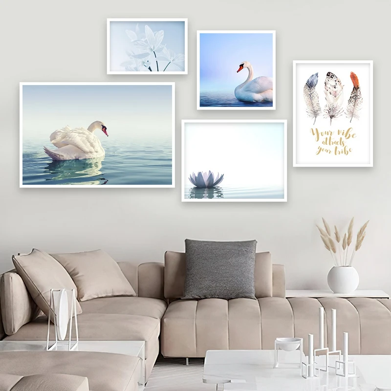 تابلو بکلیت طرح طبیعت و قو مدل W-773 مجموعه 5 عددی