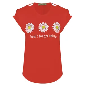 تی شرت آستین کوتاه زنانه مدل سرشانه بندی