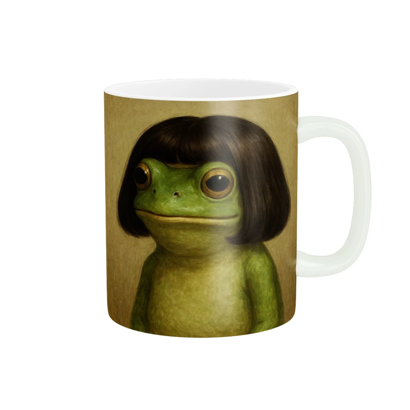 ماگ پاد آفرین مدل هنری و فانتزی قورباغه آدم نما کد 716