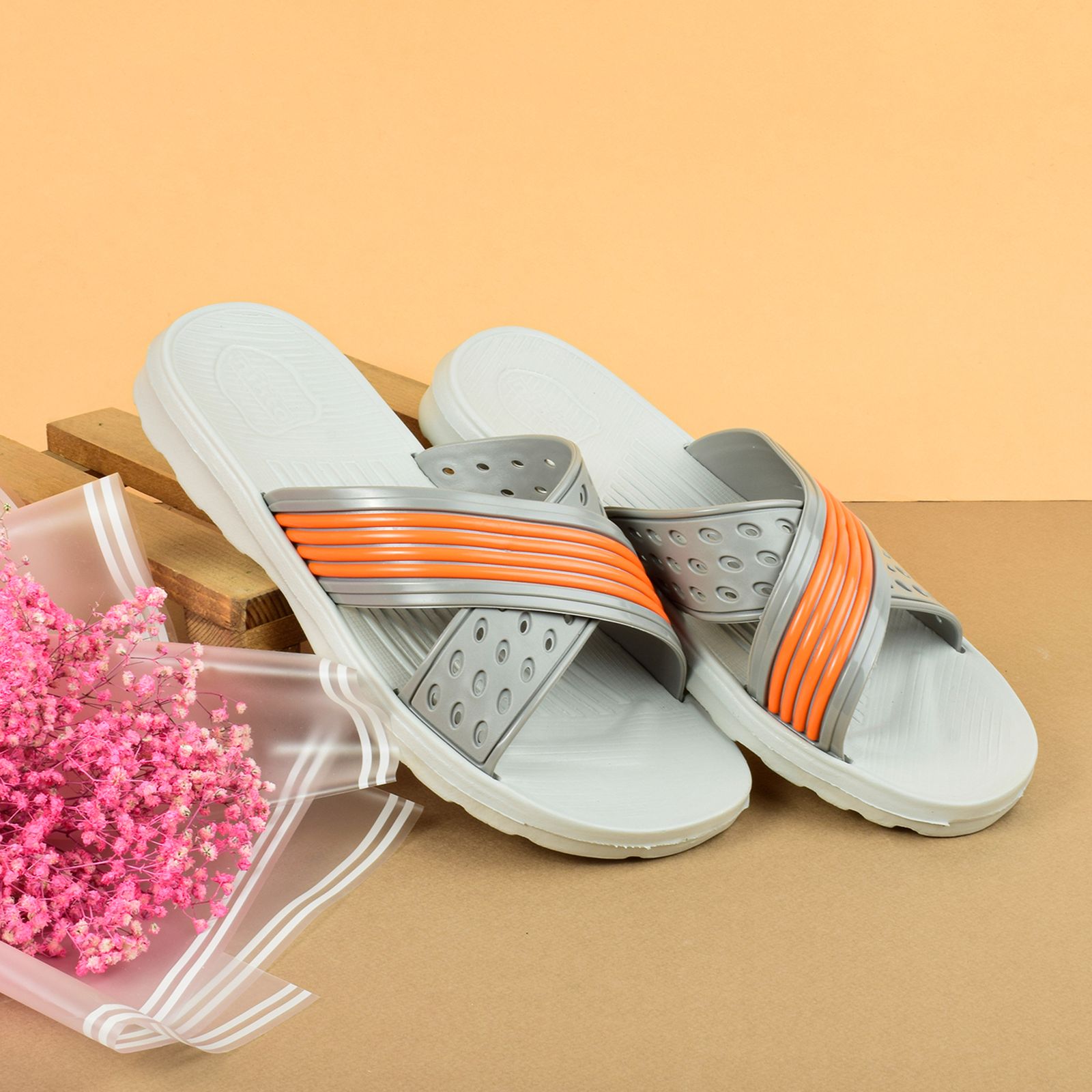 دمپایی مردانه نیکتا مدل پانچی GRY.1803 - - 2