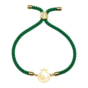 دستبند طلا 18 عیار زنانه الن نار طرح انار مدل N102082