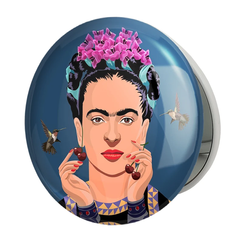آینه جیبی خندالو طرح فریدا کالو Frida Kahlo مدل تاشو کد 3722 
