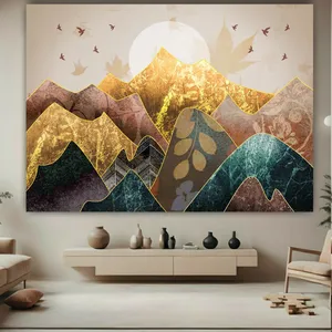 تابلو بوم طرح مخمل نقاشی انتزاعی طبیعت کد BK23524