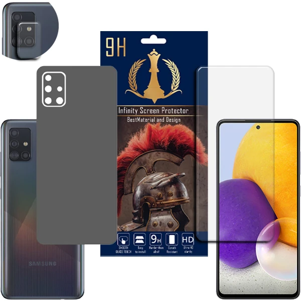 برچسب پوششی اینفینیتی مدل PRO MAX مناسب برای گوشی موبایل سامسونگ GALAXY A71 به همراه محافظ صفحه نمایش و محافظ لنز دوربین