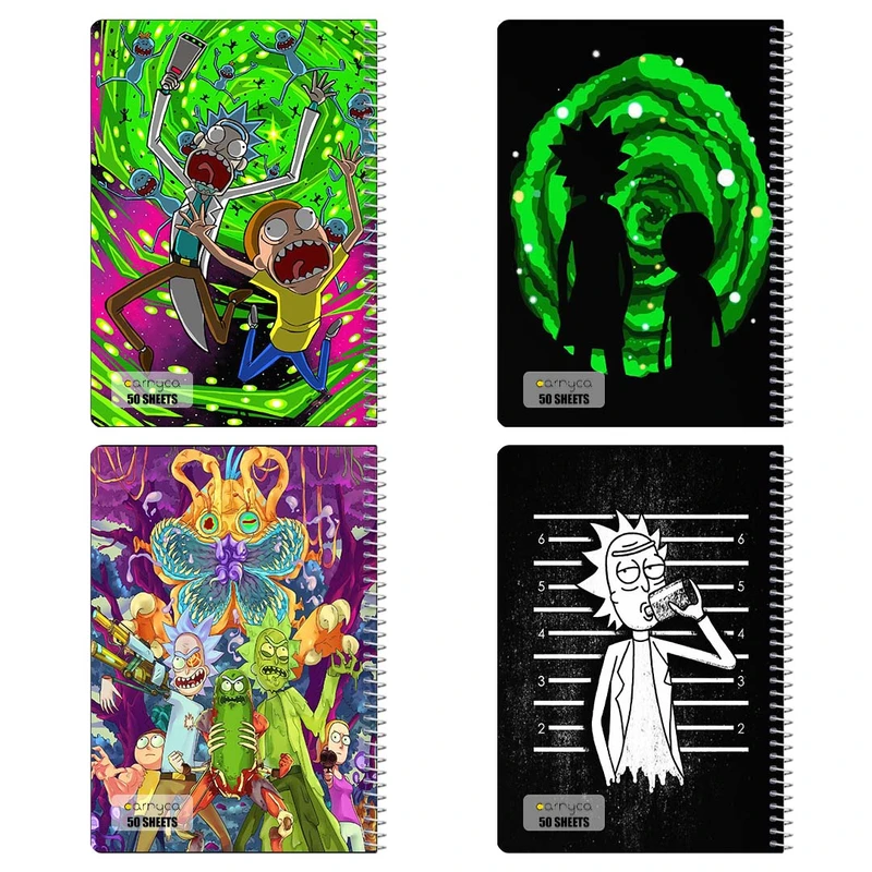 دفتر نقاشي 50 برگ کارنيکا طرح ریک و مورتی  کد 39044 مجموعه 4 عددی