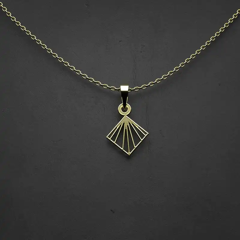 گردنبند طلا 18 عیار زنانه مدوپد مدل هندسی کد EE2-1-1240