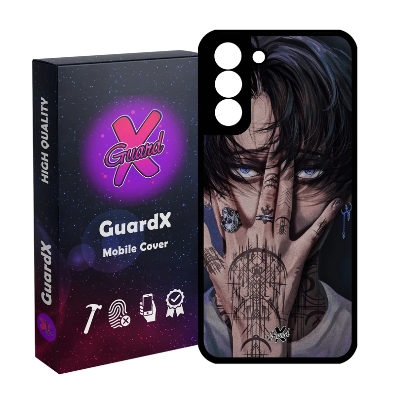 کاور گارد ایکس طرح لیوای آکرمن انیمه مدل Glass10557 مناسب برای گوشی موبایل سامسونگ Galaxy S21 FE
