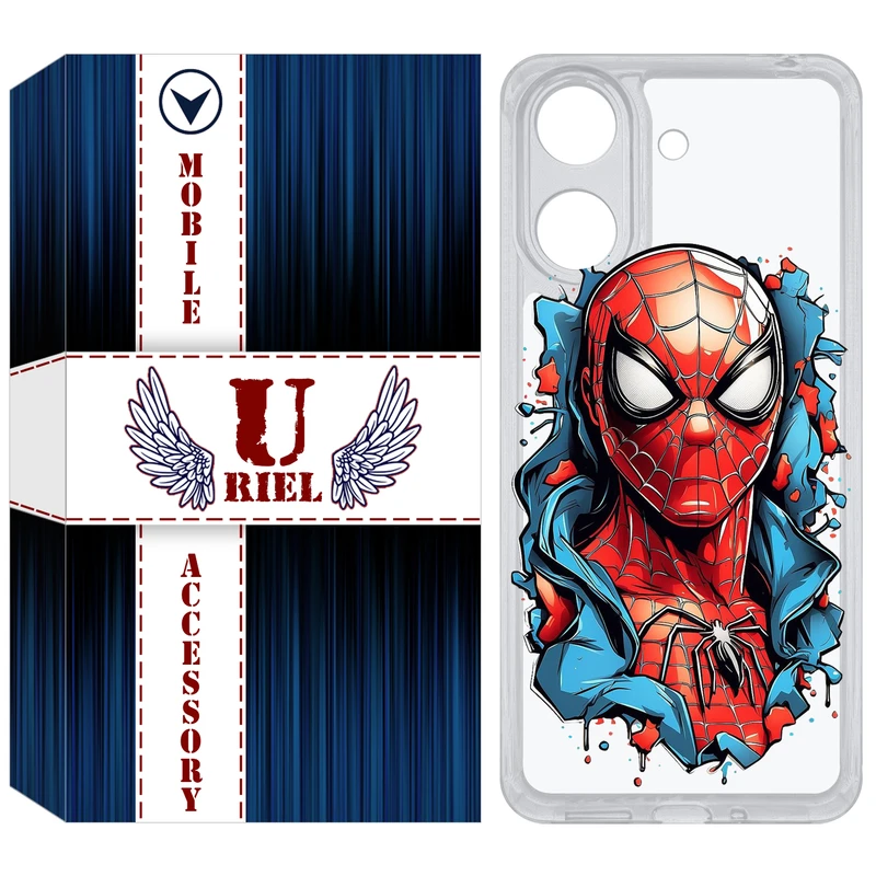 کاور یوریل قاب مدل Clear کد 34 طرح اسپایدرمن مناسب برای گوشی موبایل شیائومی Redmi 13C / Poco C65