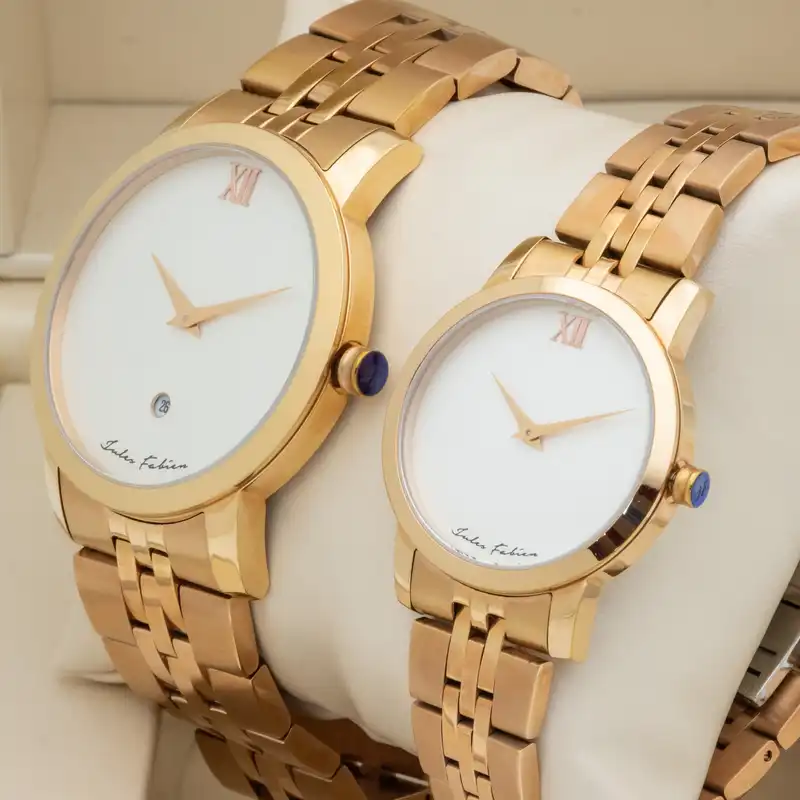 ست ساعت مچی عقربه ای  زنانه و مردانه ژول فابین مدل JFG531 JFG532 ORIGINAL