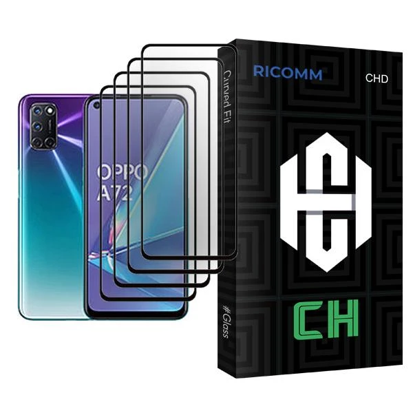 محافظ صفحه نمایش ریکام مدل CH Glass MIX004 مناسب برای گوشی موبایل اوپو A72 بسته چهار عددی