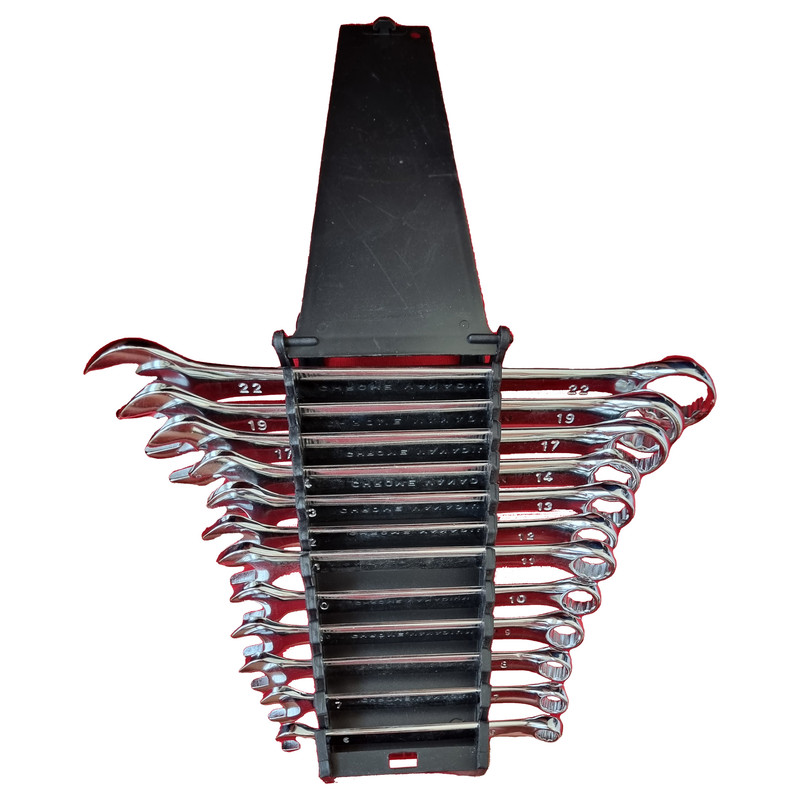 آچار یکسر تخت و یکسر رینگی اوکی مدل powertools مجموعه 12 عددی