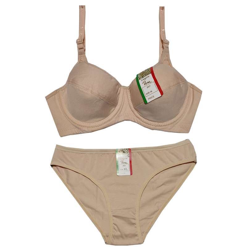 ست شورت و سوتین زنانه ونا کد 2021 رنگ کرم