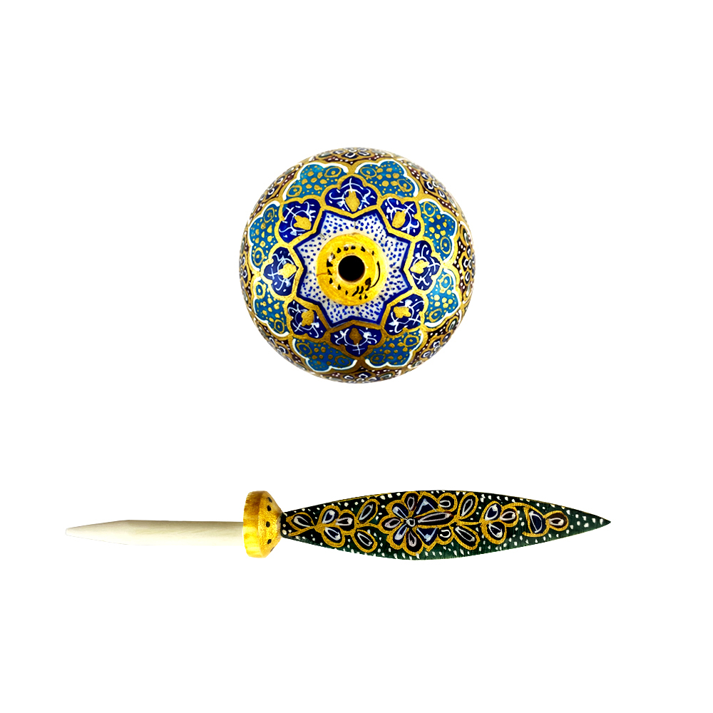  سرمه دان استخوانی سعید آرا طرح تذهیب مدل بچکول کد 6