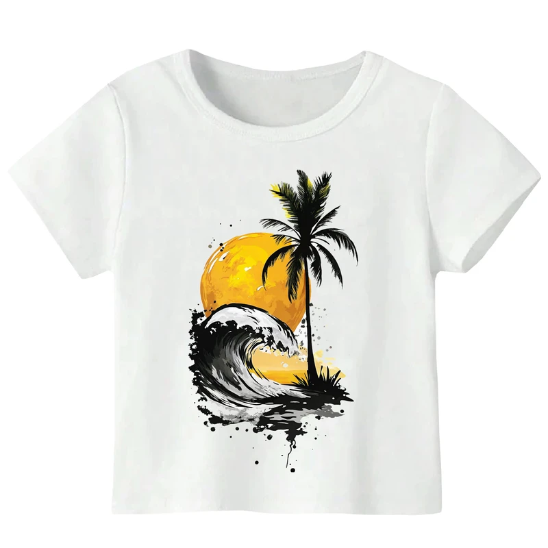 تی‌شرت آستین کوتاه پسرانه مدل جزیره کد W409