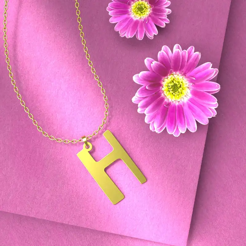 گردنبند طلا 18 عیار زنانه مدوپد مدل حرف H کد H3-1-1242