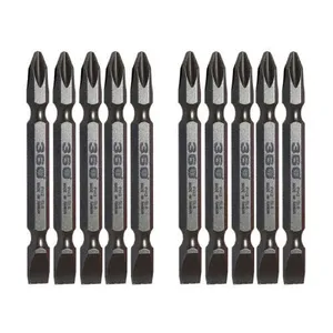 سری پیچ گوشتی دو سر چهار سو مدل  PH2X65mm بسته 10 عددی