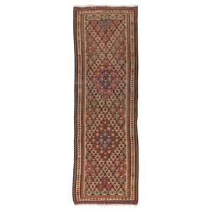 گلیم قدیمی دستباف کناره طول سه و نیم متر سی پرشیا کد 187441