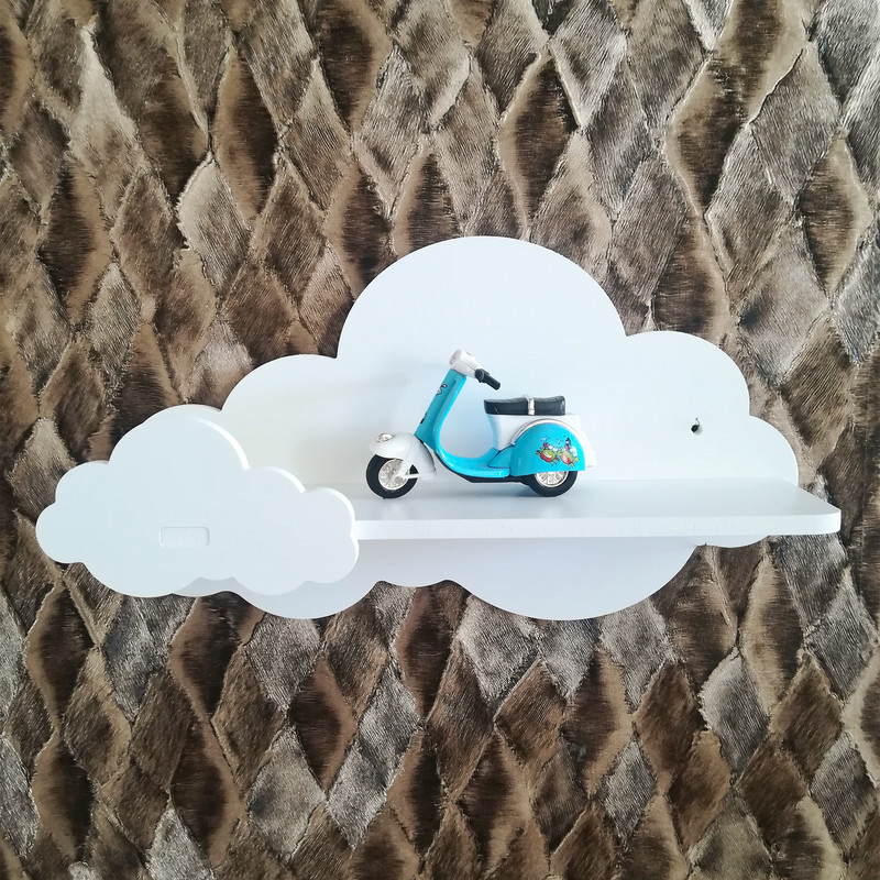 شلف دیواری اتاق کودک مدل ابر دوقلو