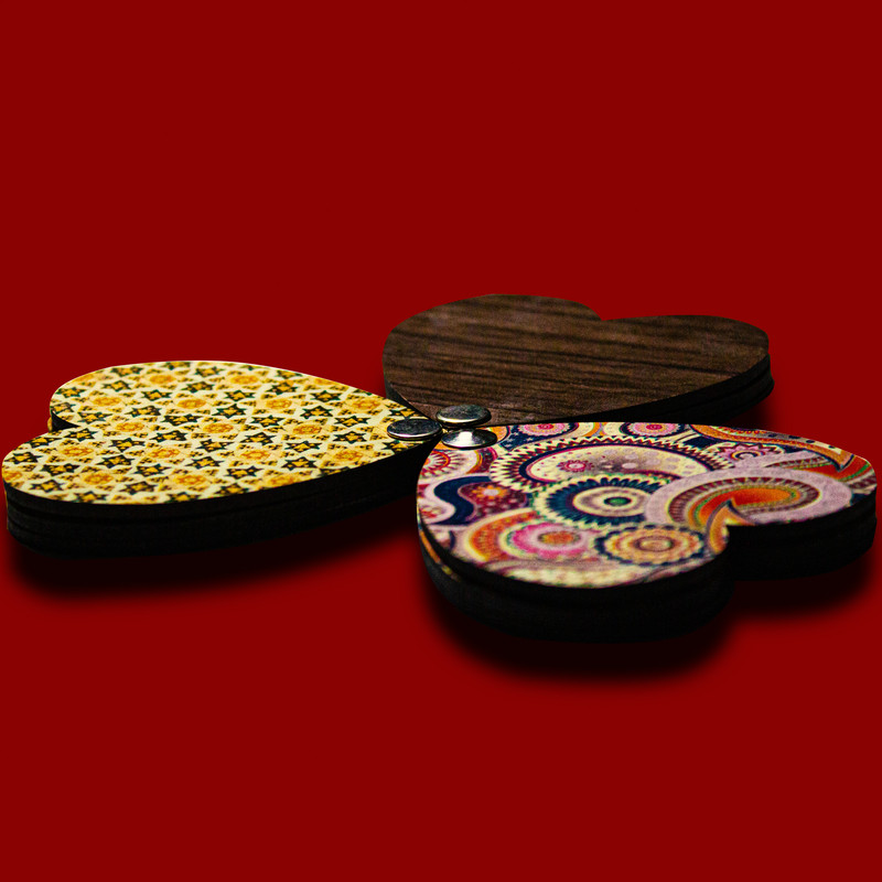 آینه جیبی مدل سه لایه قلبی کد e12 بسته 3 عددی