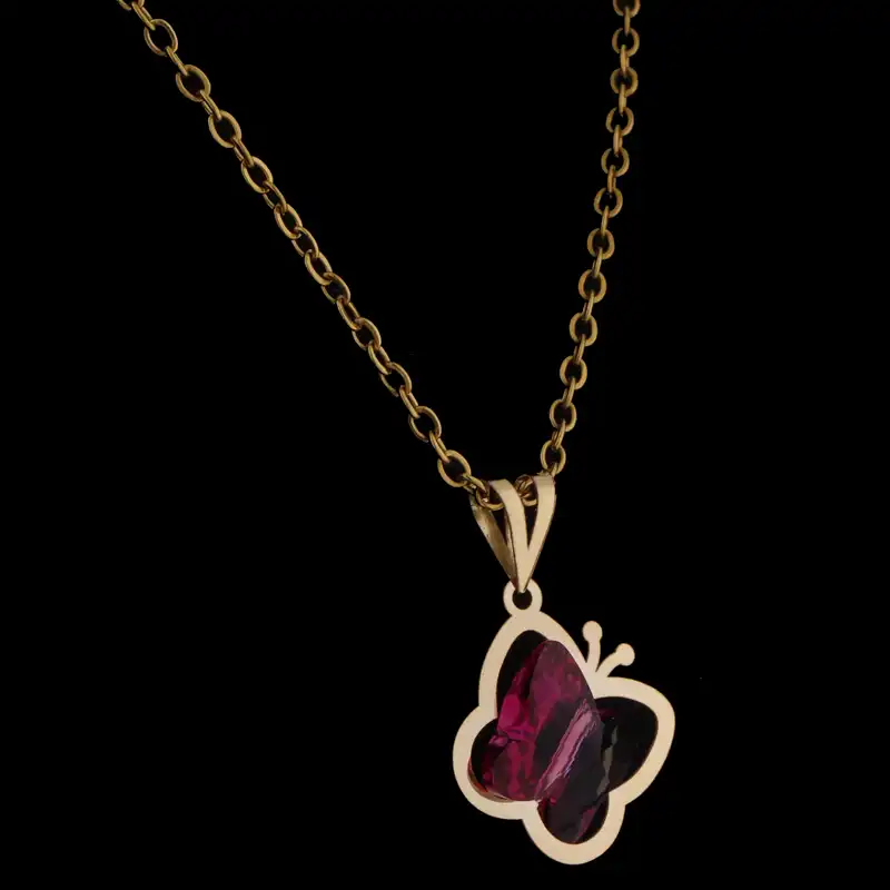 گردنبند طلا 18 عیار زنانه ناریا مدل پروانه