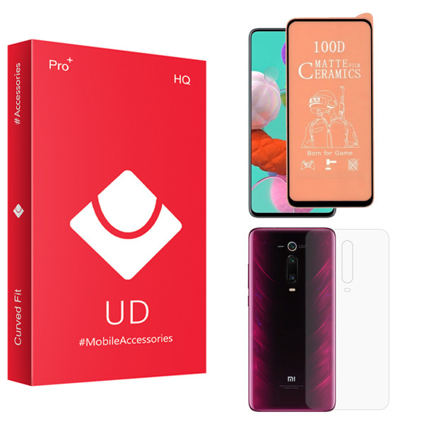 محافظ صفحه نمایش سرامیکی مات یو دی مدل HQ مناسب برای گوشی موبایل شیائومی Redmi K20 به همراه محافظ پشت گوشی