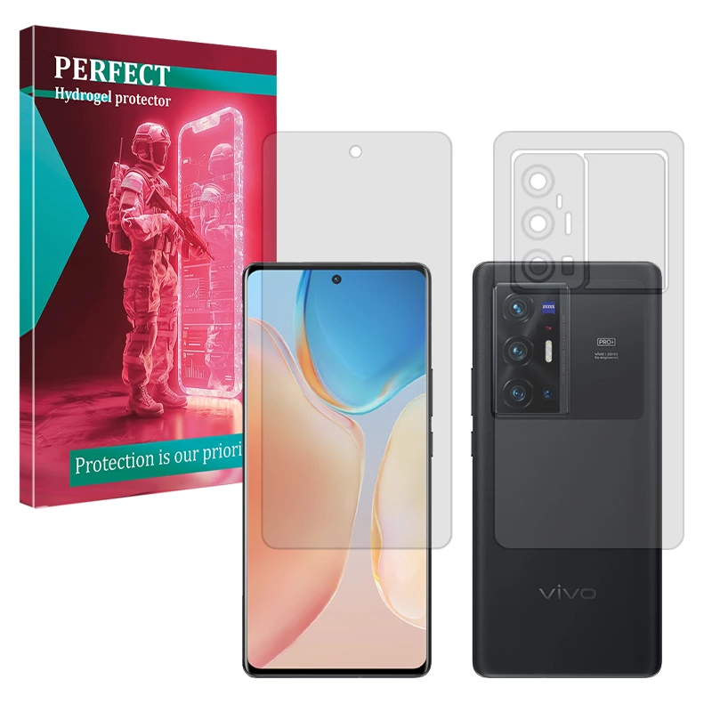 محافظ صفحه نمایش مات پرفکت مدل Tough مناسب برای گوشی موبایل ویوو X70 Pro Plus به همراه محافظ پشت گوشی