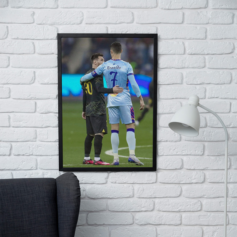 تابلو مدل  دیواری طرح رونالدو و مسی Ronaldo and Messi کد FD503