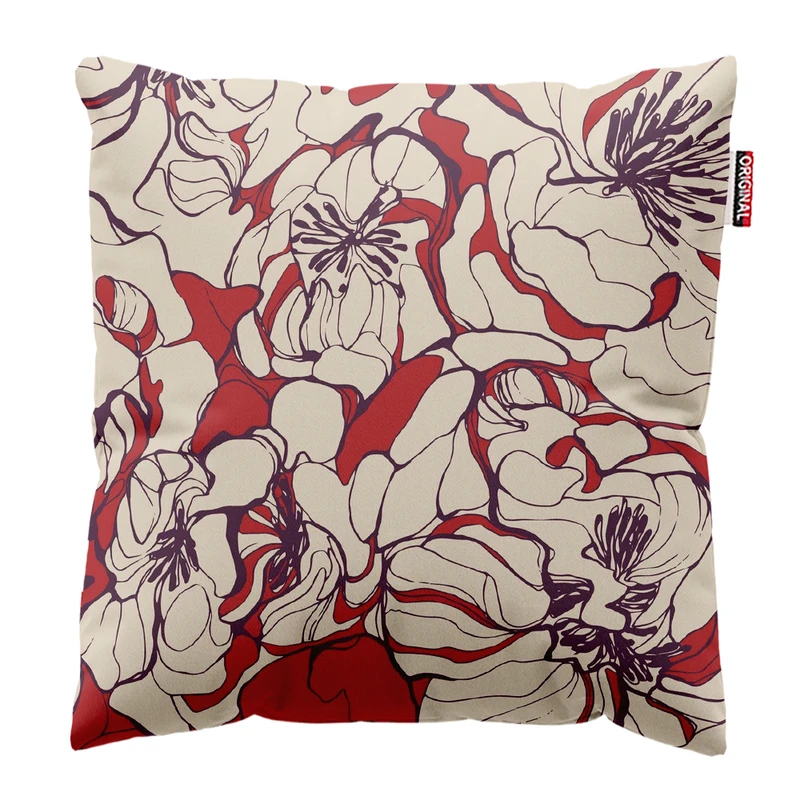 کوسن پاد آفرین مدل مینیمال طرح گل و برگ کد PK302977 سایز 30*30 سانتی متر