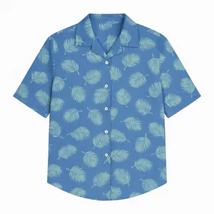 شومیز آستین کوتاه یقه برگردان زنانه مدل هاوایی