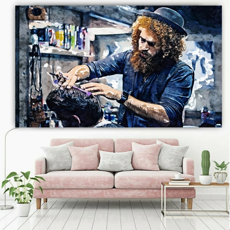 تابلو بوم طرح فانتزی مرد آرایشگر کد PB1240