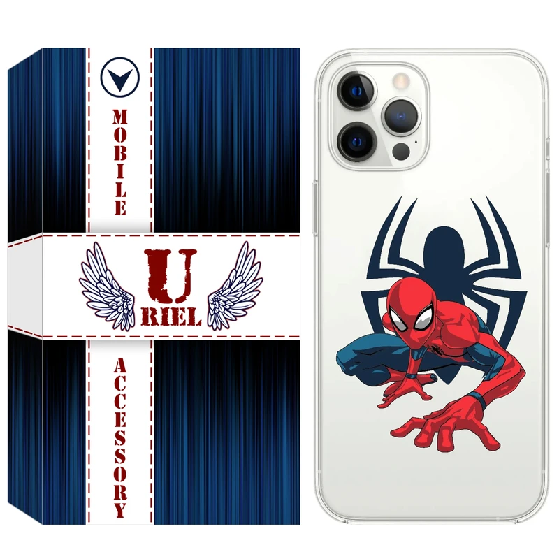 کاور یوریل مدل Clear کد 75 طرح اسپایدرمن مناسب برای گوشی موبایل اپل iPhone 13 Pro Max
