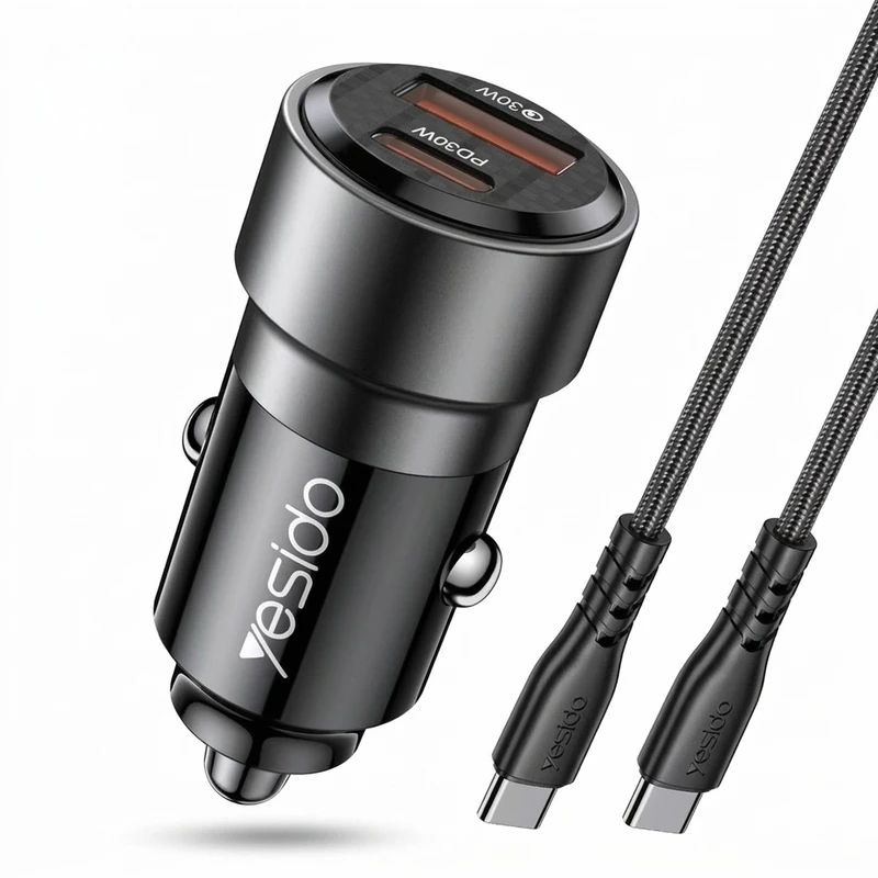 شارژر فندکی 60 وات یسیدو مدل Y55 به همراه کابل USB-C
